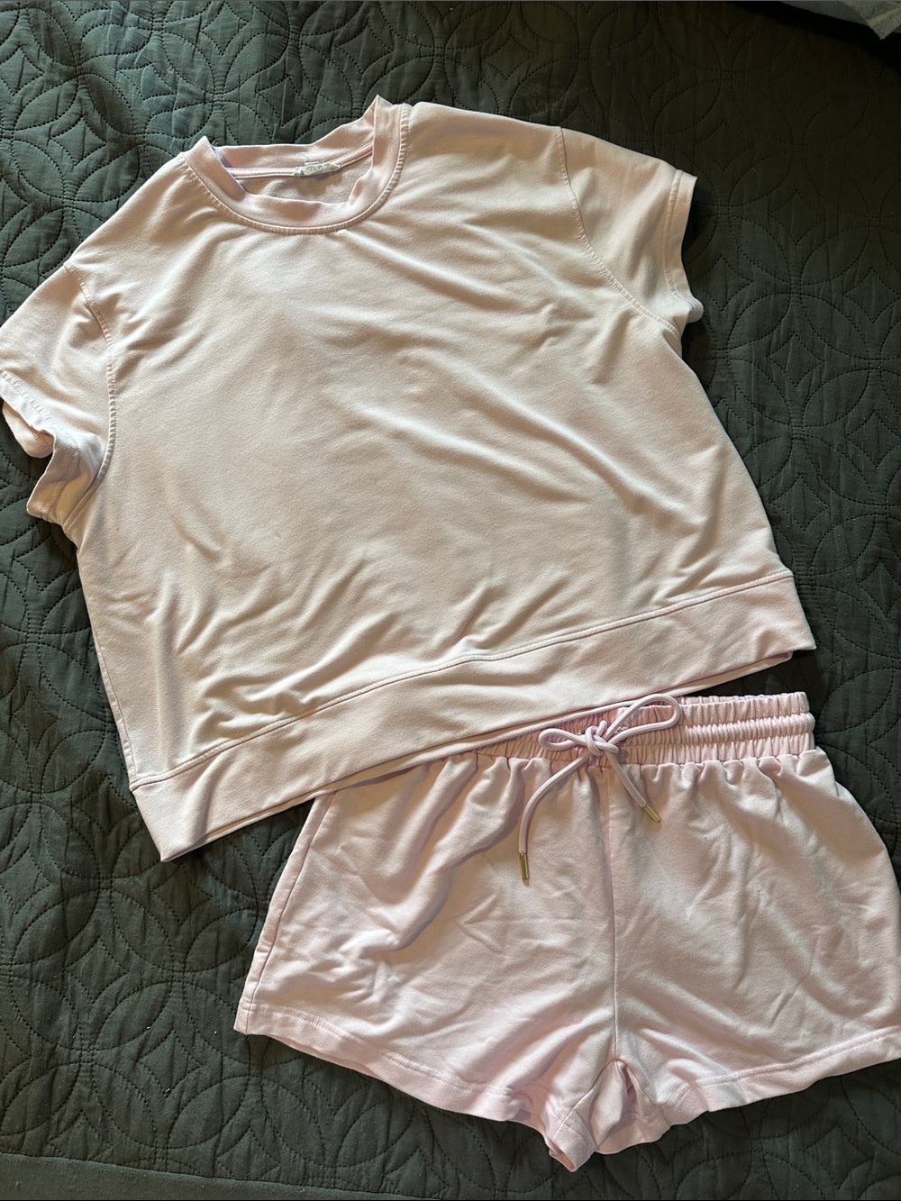Women's Two-Piece Lounge Set - Light Pink - Picture 2 of 9